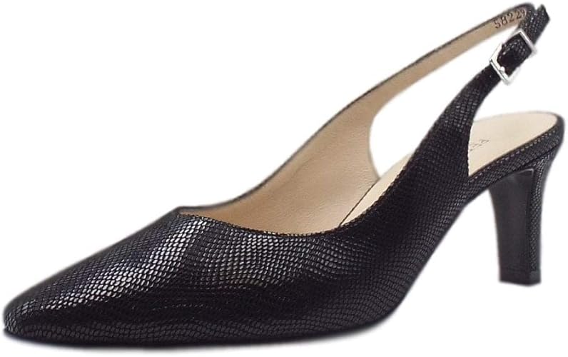 black mid heel slingback shoes