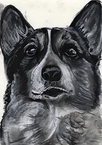 Amazon.com Cute Corgi Charcoal Art Corgi Dad Gift Welsh 
