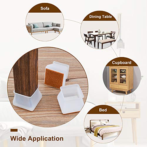 Silicone Chair Leg Floor Protectors, 16Pcs Furniture Silicon Protection Cover Furniture Leg Caps