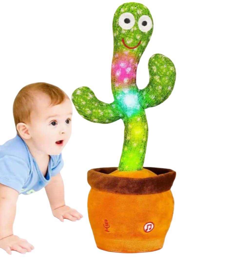 Talking Cactus Toy - Singing Dancing Cactus Toy for Kids - Repeats What You Say - Musical Mimic Baby Cactus - Speaking Dancing Gift - Voice Activated Fun Toy (Requires 3 x AA Batteries - Not Included)
