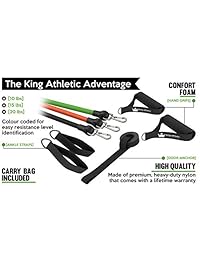 Bandas de resistencia con asas y ancla para puerta:: tubo banda de hule para entrenamiento, estirar. El set viene con correas para piernas y gráfico de ejercicios:: Incluye E-Book