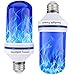 OMK - LED Flame Effect Fire Light Bulbs - Newest Upgraded 4 Modes Blue Flickering Fire Simulated Lamps - E26 Base LED Bulb - 6W Energy Efficient Fire Lights for Indoor/Outdoor Decoration (2Pack)