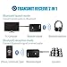Bluetooth Transmitter and Receiver Splitter 2-in-1 - High Fidelity Long Range Low Latency Audio Bluetooth Adapter with Audio Cable + RCA Cable + USB Charging Cable