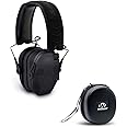 Walker's Razor Quad Electronic Shooting Hearing Protection Muff, Bluetooth Sync with Mobile Devices (Black) and Protective Case Kit