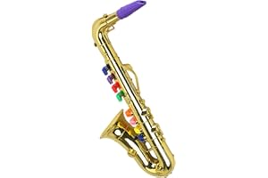 ERINGOGO Musical Instruments Play Toy Saxophone for Kids with 8 Keys, Ages 3+, Plastic Saxophone in Metallic, Wind and Brass Instrument Band in School/Home, Musical Gift