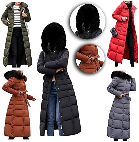 Spazeup Womens Fur Coat Puffer Coat Women Quilted Winter Coats