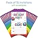 Papery Pop 8th Birthday Party Invitations with Envelopes (15 Count) - 8 Year Old Kids Birthday Invitations for Boys or Girls - Rainbow