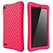 Bear Motion Silicone Case for Fire 7 2017 - Anti Slip Shockproof Light Weight Kids Friendly Protective Case for Amazon Kindle Fire 7 2017 (Pink)