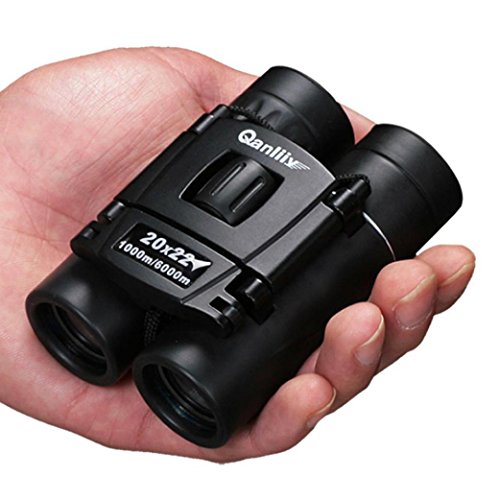 AutumnFall Binoculars Telescope,QANLIIY Waterproof 20x22 Pocket Mini HD Night Vision Binocular Zoom Telescope (black)