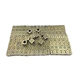 Efivs Arts 130pcs, 5 Sets of Tan Metal Alphabet Letter 