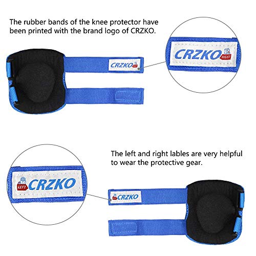 image for CRZKO Kids Protective Gear, Knee Pads and Elbow Pads 6 in 1 Set with W