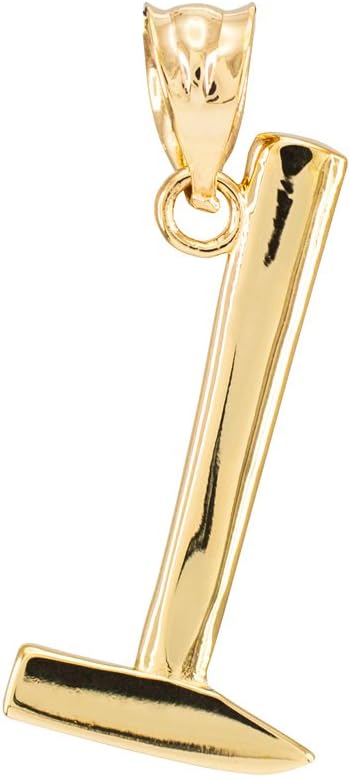 High Polish 10k Yellow Gold Sledgehammer Charm Pendant