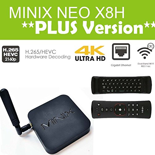 MINIX NEO X8-H Plus, 64-bit Quad-Core Media Hub for Android [2GB/16GB/4K/XBMC/KODI] + Remote Keyboard (A2 Lite Remote)