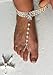 Ivory Beach Wedding Barefoot Sandals - Beaded Pearl Anklet with Rhinestone Starfish - Destination Wedding Ankle Bracelets - Set of 2