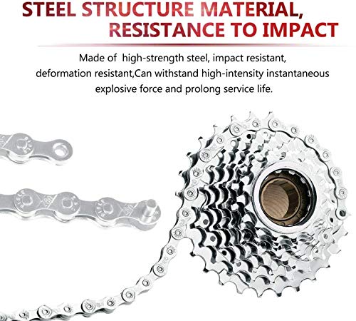 image for KONIBN 6/7/8-Speed Bicycle Chain, 116 Links   Steel High Strength Bike