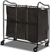Simple Houseware Heavy Duty 3-Bag Laundry Sorter Rolling Cart, Bronze