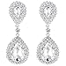 BriLove Women's Fashion Wedding Bridal Crystal Teardrop Infinity Dangle Earrings