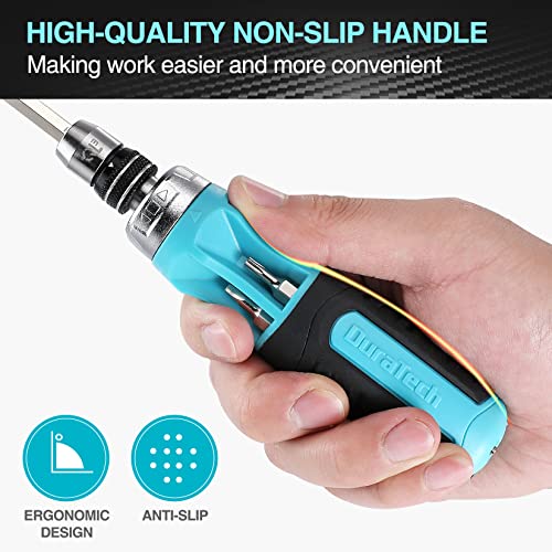 DURATECH Ratcheting Screwdriver, 12in1 Multibit Screw Drivers