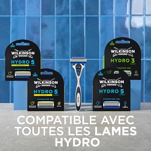 Hydro 5 manche de rasoir pour homme, 9 recharges de lames