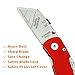 Meccion Folding Pocket Utility Knife With Wire Stripping Design - Heavy Duty Box, Wallpaper, Carpet Cutter, Manual Cutting Knife Tools With 10pcs Double-sided Replace Blades