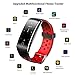 Fitness Tracker Watch, Upgraded IP68 Swim Water-Resistant HD Color Screen Smart Bracelet, HR/Blood Oxygen/Pressure/Calorie/Sleep Monitor,Pedometer Activity Tracker BLE 4.0 for Android/iOS (Red)