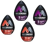 Mio Liquid Water Enhancer Energy Variety Pack (Acai Berry Storm, Tropical Fusion) - Pack of 4