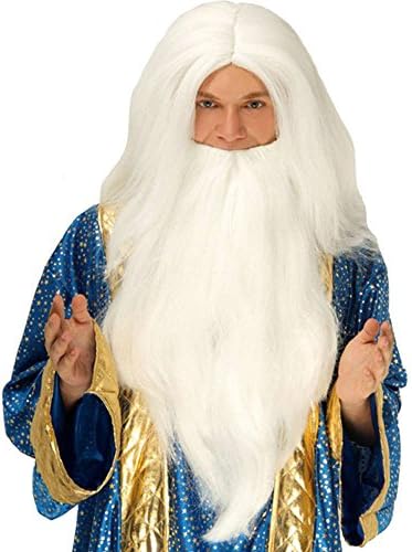 Party KingWhite Wizard Wig & Beard