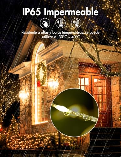 BESCOST Outdoor String Lights 100 m, 1000 LED String Lights, Outdoor Lights with 8 Modes, Waterproof Outdoor LED Lights, Decoration for Christmas, Party, Wedding, Patio, Garden, Festival, etc