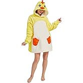 Duck Wearable Blanket Sweatshirt Oversized Sherpa Wearable Blanket Hoodie with Pockets for Women Men