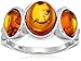 Amazon Collection Honey Amber Sterling Silver Ring, Size 7