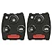 KeylessOption Keyless Remote Uncut Car Key Fob Shell and Button Pad Fix Outer Shell Repair (Pack of 2)
