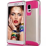 Note 4 Case, Lumsing Fashion Hard Soft Heavy Duty Shockproof Protective Case Hybrid Armor Protection Defender Case High Impact Case for Samsung Galaxy Note 4 (Rose/Gold)