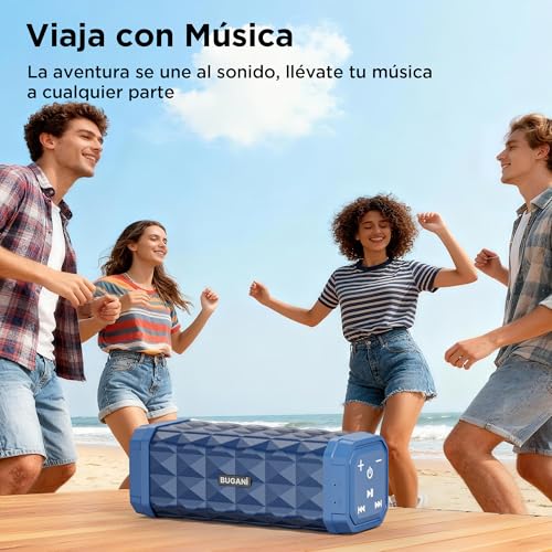 BUGANI Portable Bluetooth Speaker 5.4, Powerful Bluetooth Speaker 30W, Small Speakers, Dual Bass Speaker, 30H Playback, IPX5 Waterproof, TWS Pairing, for Outdoor, Parties