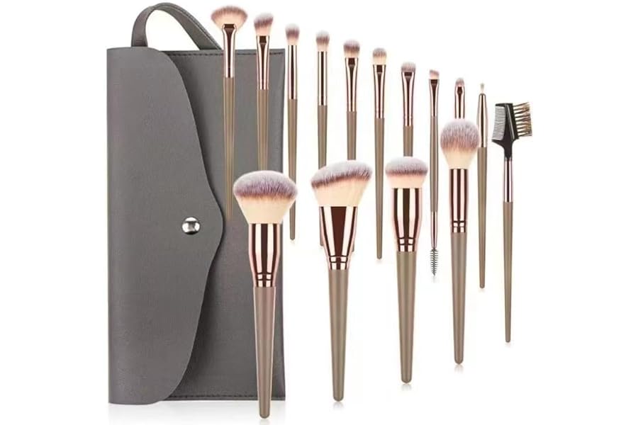 15pcs Professional Makeup Brushes Set Bag Foundation Eyelash Eyebrow Eyeshadow Cosmetic Make Up Tool Makeup Brush Tool Set Christmas, Halloween, Thanksgiving Gifts