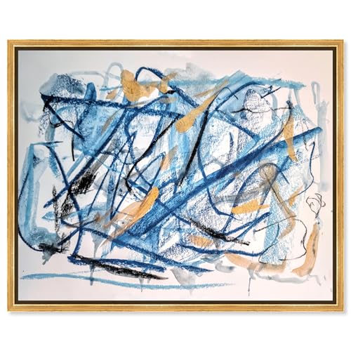The Oliver Gal Artist Co. Abstract Modern Canvas Wall Art Recycled Blues Living…