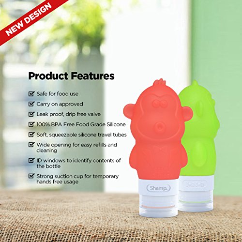Travel Bottles for Kids - 3 oz Leak Proof Travel Containers for Travel Size Toiletries and Liquids