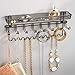 mDesign Steel Wall Mount Organizer Hanger Rack Holder, 8 Hooks/Storage Basket for Bedroom, Hall, Coat Closet - Holds Belts, Ties, Watches, Sunglasses, Wallets - Concerto Collection - Bronze
