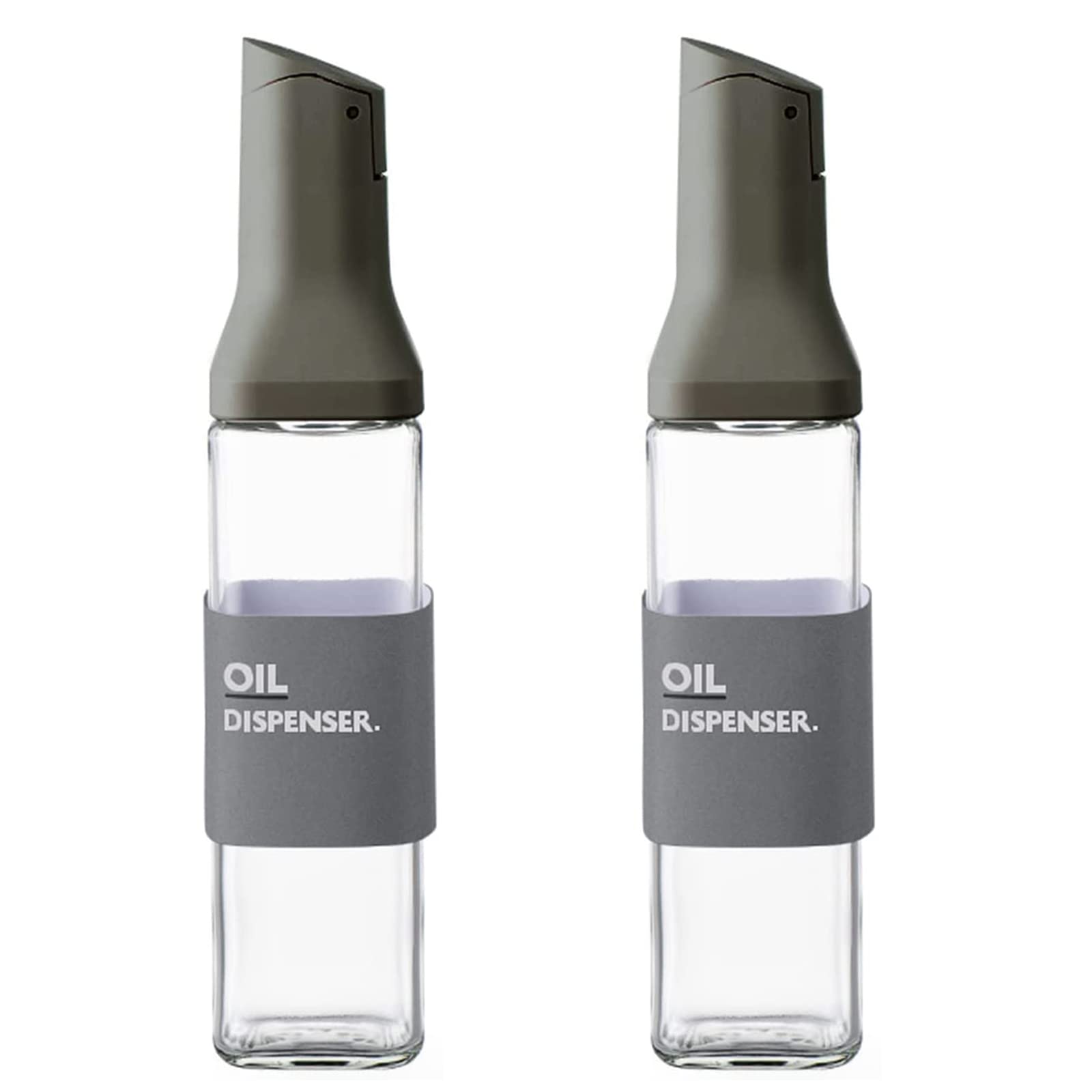 オイルボトル オイル差し 液だれしない 500ml ガラス 醤油差し 調味料ボトル 調味料入れ 液体 調味料ボトル おしゃれ 醤油差し 液だれしない (ダークグレー2本) の商品画像