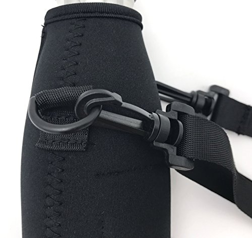 Wanty New Style Neoprene 17 Oz Insulated Water Drink Bottle Cooler Carrier Cover Sleeve Tote Bag Pouch Holder Strap for Climbing Cycling and Running Outdoor Activities (Nylon shoulder strap)