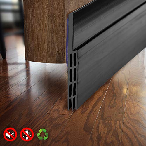 BAINING Door Draft Stopper Sweep, Silicone Door Seal Strip, Under Door