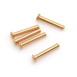 100 Pieces Round Head Solid Rivets Fasteners Copper