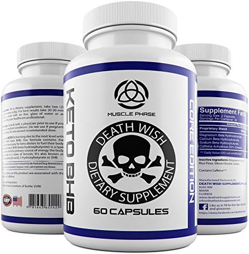 _ Keto BHB Salts by Death Wish Supplements, Perfect for Keto Diet Beginners,Keto Supplement for Weight Loss,for Men & Women, Drive Ketosis to Overdrive, Pills That Work Fast!