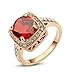 [Wedding Rings] Yoursfs Red Austrian Crystal Fashion Rings,18K Rose Gold Plated Costume Jewelry,Women Vintage Statement Rings