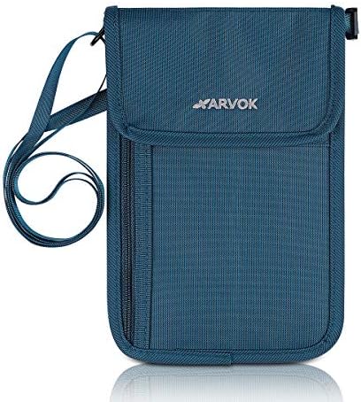 Arvok Premium Neck Stash Wallet RFID Blocking Travel Passport Holder Pouch for Men & Women