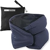 Riverland Travel Pillow Neck Pillow Strong Support Easy to Carry Compact Designed in Japan Useful in Office naps Airplane car Train for Sleeping (Navy)