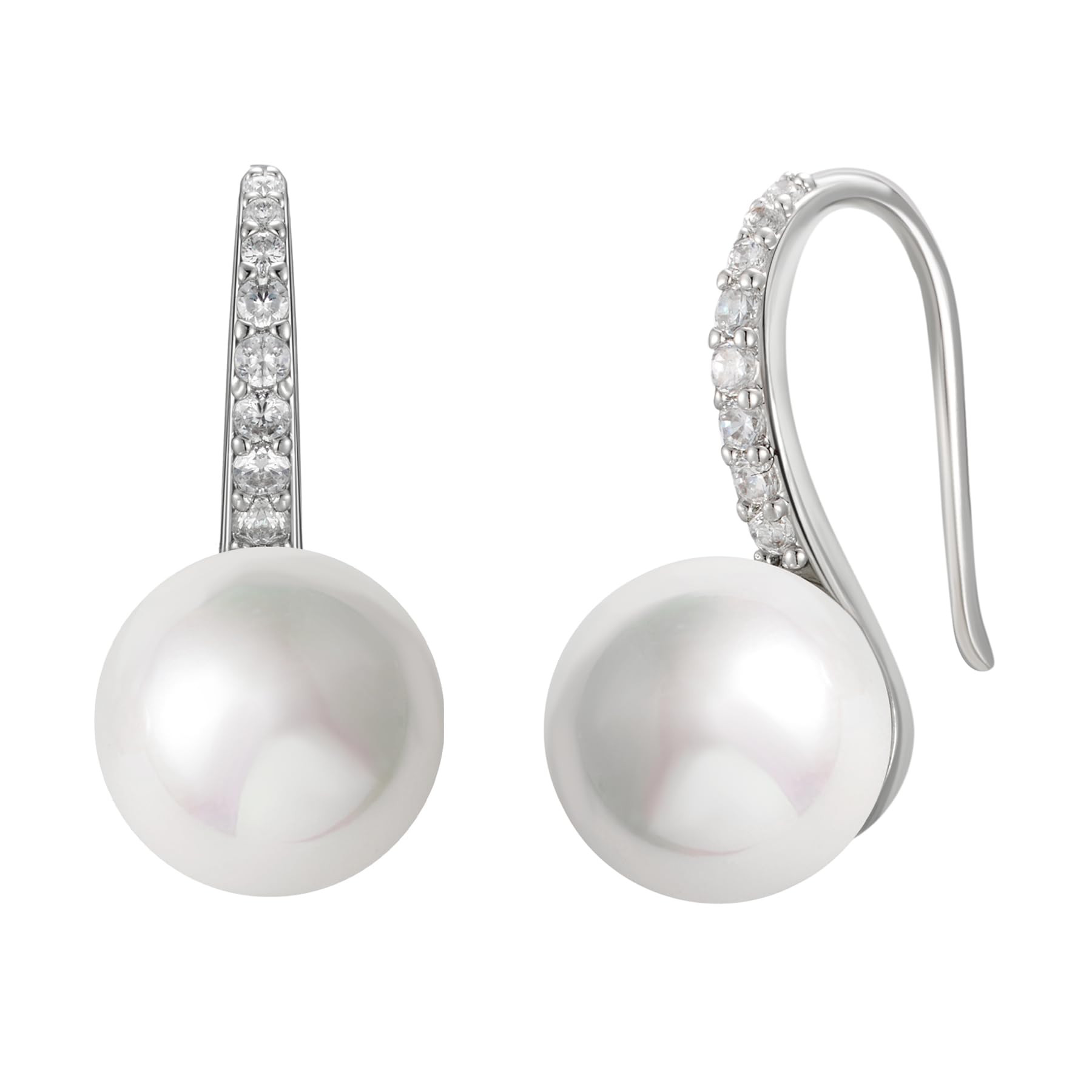 Photo 1 of SWEETV Classical Pearl Dangle Drop Earrings for Women, Silver Pearl Earrings, Wedding Bridal Earrings for Brides Bridesmaids,Prom Jewelry Gifts