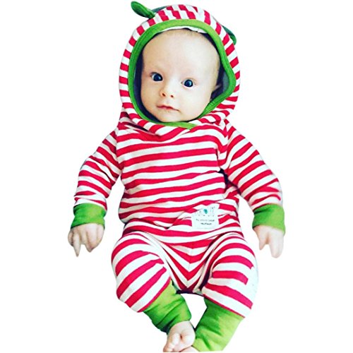 Misaky Toddler Baby Boy Girl Striped Hoodie Tops+Pants Clothes Set for 3-24M