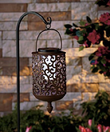 Iron Solar Scrolled Hanging Garden Yard Lantern 13-1/2 X 5-1/8 Dia. On/off Switch, Model: , Tools &amp; Outdoor Store
