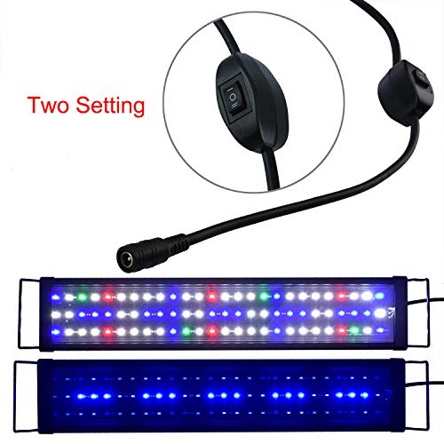 Zeiger Led Aquarium Light, Full Spectrum Fish/Reef Tank Lighting with Extendable Brackets, 2 Modes for 24-32 Inch, 25-55 Gallon Tank, Suitable for Saltwater, Freshwater Growth