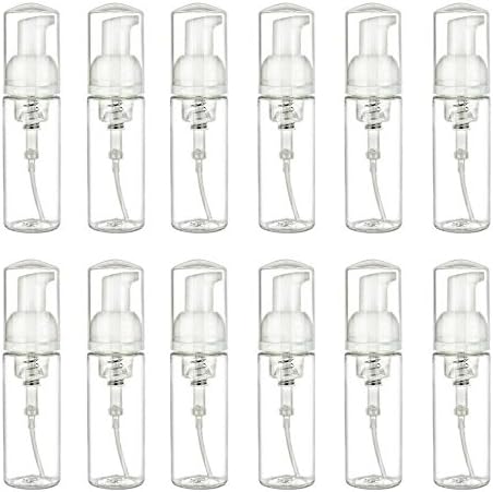 Heluva Green 12 Pack Foaming Soap Dispenser 50ml. 1.7oz. Small Mini Travel Size Empty Foam Pump Bottle Dispenser